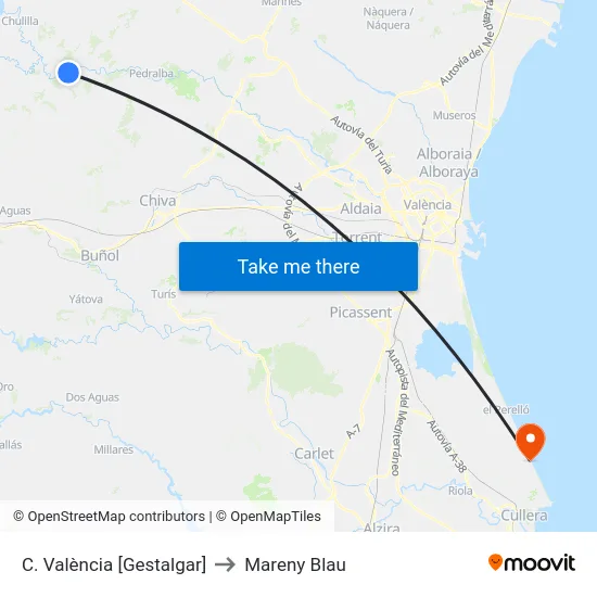 C. València [Gestalgar] to Mareny Blau map