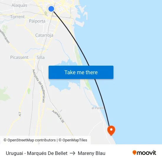 Uruguai - Marqués De Bellet to Mareny Blau map