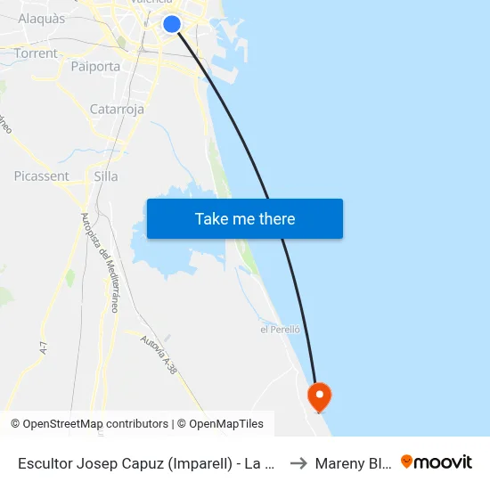 Escultor Josep Capuz (Imparell) - La Plata to Mareny Blau map