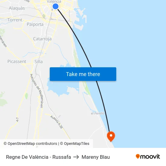 Regne De València - Russafa to Mareny Blau map
