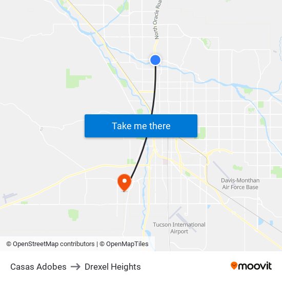 Casas Adobes to Drexel Heights map