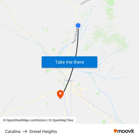 Catalina to Drexel Heights map