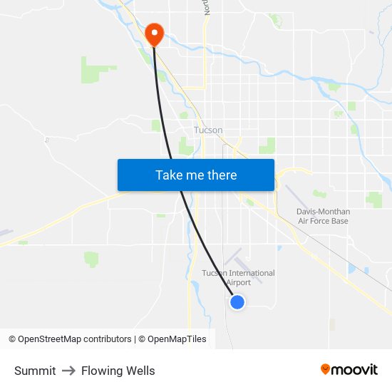 Summit to Flowing Wells map