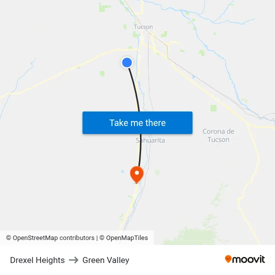 Drexel Heights to Green Valley map
