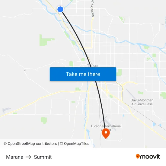 Marana to Summit map