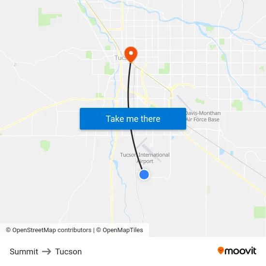 Summit to Tucson map