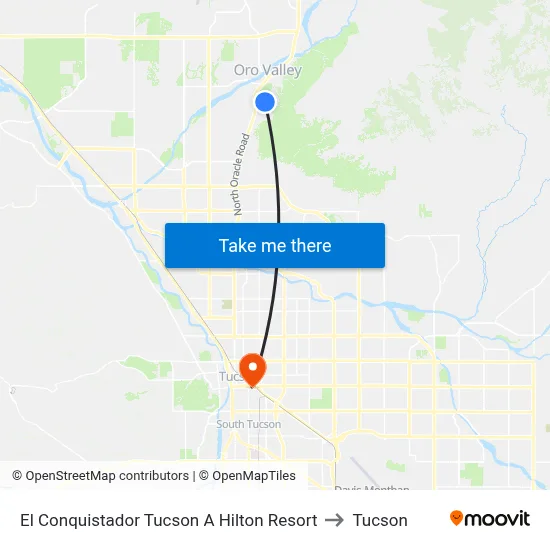 El Conquistador Tucson A Hilton Resort to Tucson map