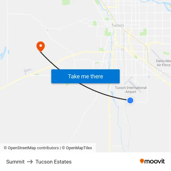 Summit to Tucson Estates map