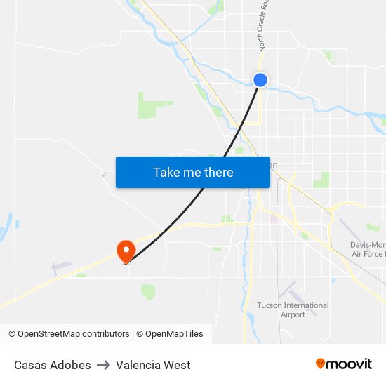 Casas Adobes to Valencia West map