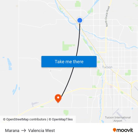 Marana to Valencia West map