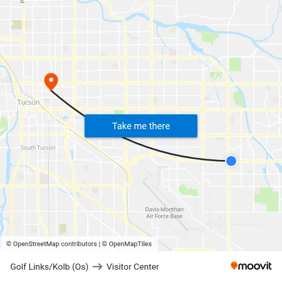 Golf Links/Kolb (Os) to Visitor Center map