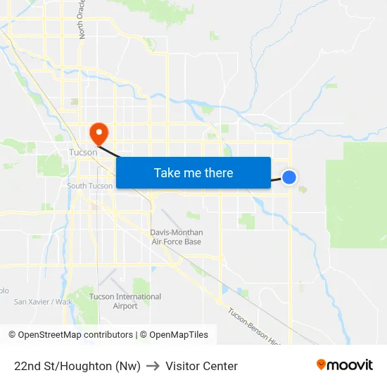 22nd St/Houghton (Nw) to Visitor Center map
