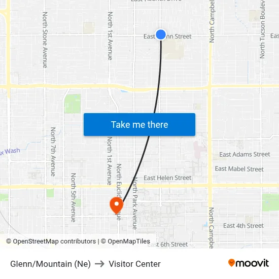 Glenn/Mountain (Ne) to Visitor Center map