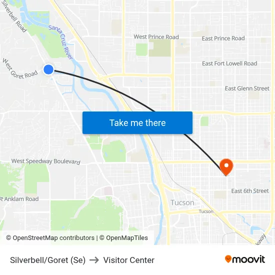 Silverbell/Goret (Se) to Visitor Center map