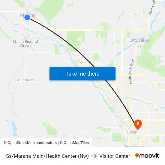 Ss/Marana Main/Health Center (Nw) to Visitor Center map