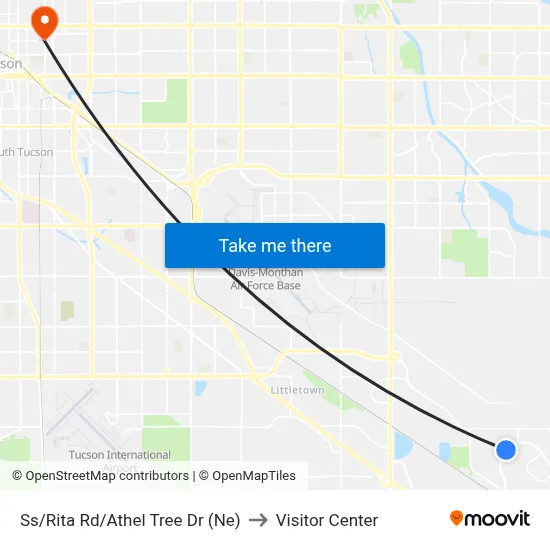 Ss/Rita Rd/Athel Tree Dr (Ne) to Visitor Center map