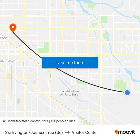 Ss/Irvington/Joshua Tree (Se) to Visitor Center map
