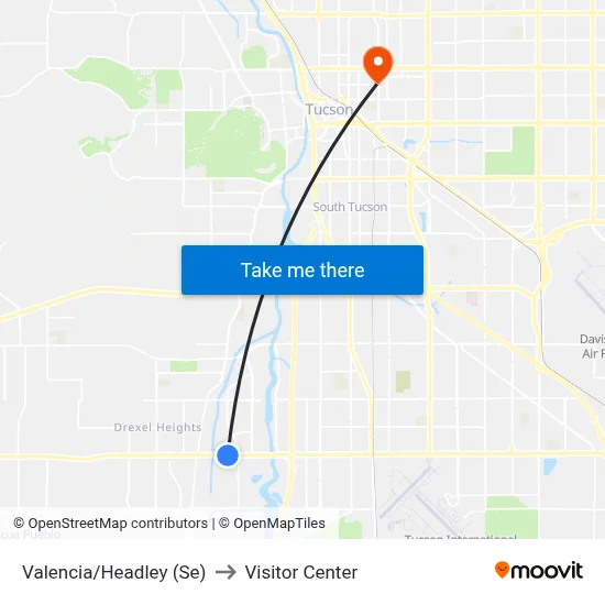 Valencia/Headley (Se) to Visitor Center map