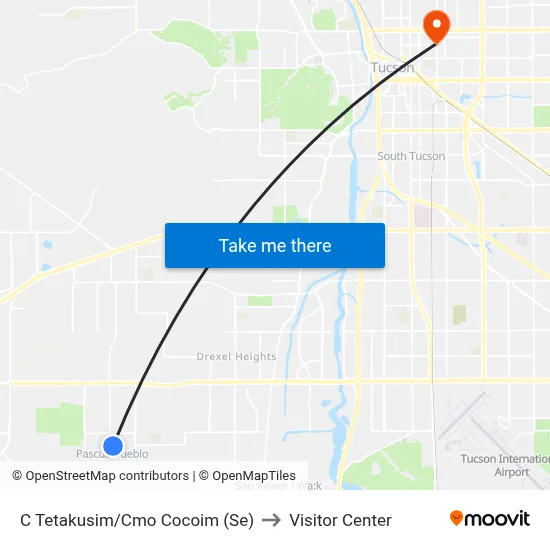C Tetakusim/Cmo Cocoim (Se) to Visitor Center map