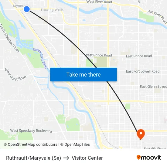 Ruthrauff/Maryvale (Se) to Visitor Center map