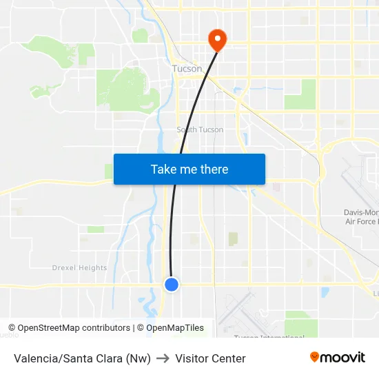 Valencia/Santa Clara (Nw) to Visitor Center map