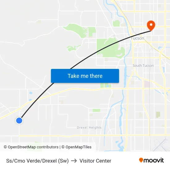 Ss/Cmo Verde/Drexel (Sw) to Visitor Center map