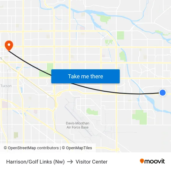 Harrison/Golf Links (Nw) to Visitor Center map
