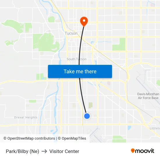 Park/Bilby (Ne) to Visitor Center map