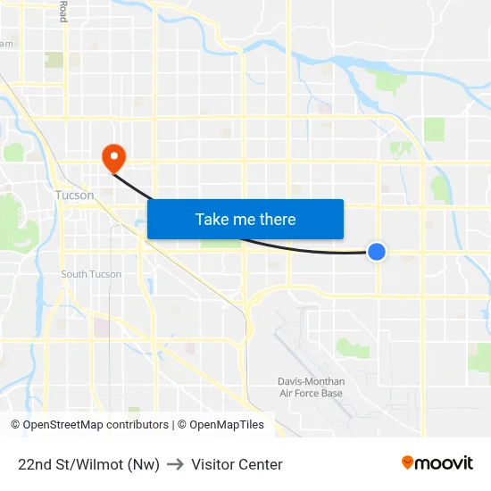 22nd St/Wilmot (Nw) to Visitor Center map