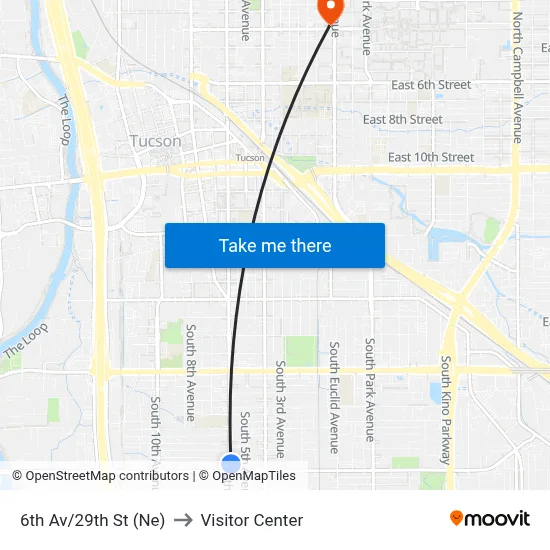 6th Av/29th St (Ne) to Visitor Center map