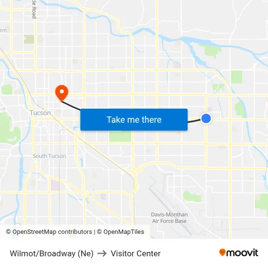 Wilmot/Broadway (Ne) to Visitor Center map