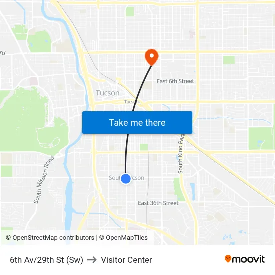6th Av/29th St (Sw) to Visitor Center map