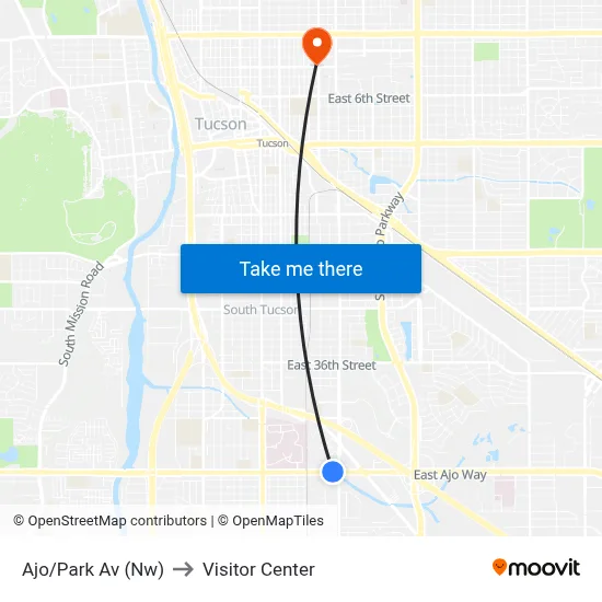 Ajo/Park Av (Nw) to Visitor Center map