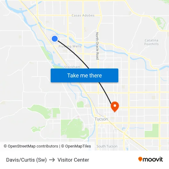Davis/Curtis (Sw) to Visitor Center map