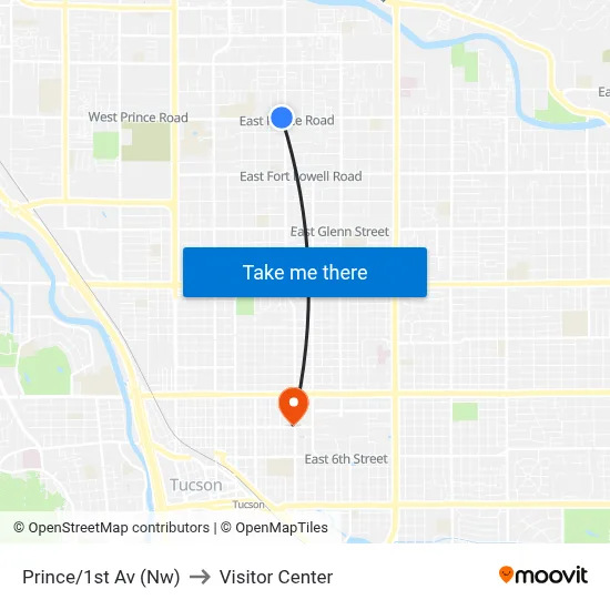 Prince/1st Av (Nw) to Visitor Center map