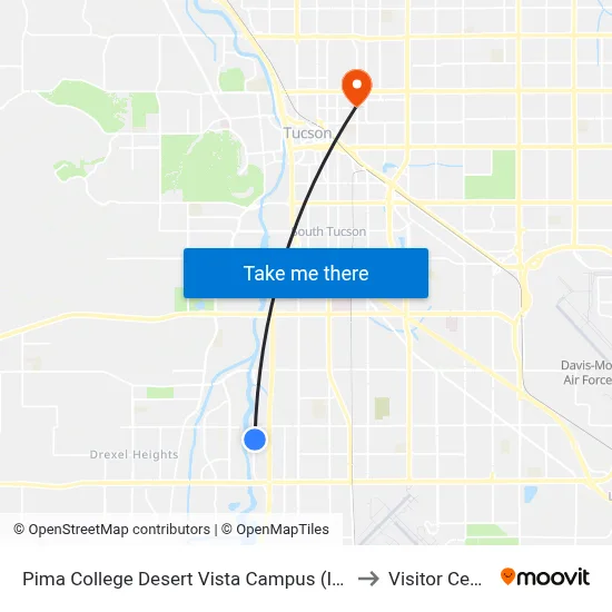 Pima College Desert Vista Campus (Inside) to Visitor Center map