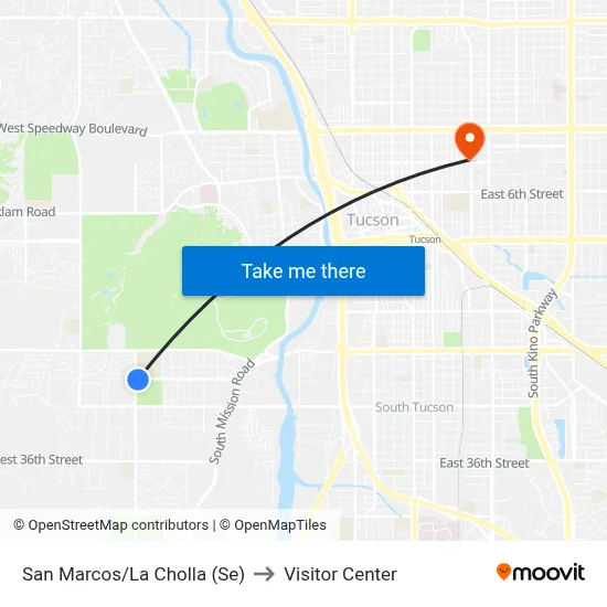 San Marcos/La Cholla (Se) to Visitor Center map