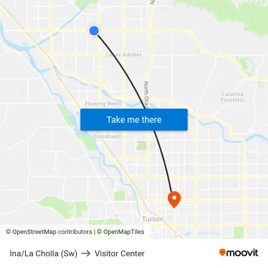 Ina/La Cholla (Sw) to Visitor Center map