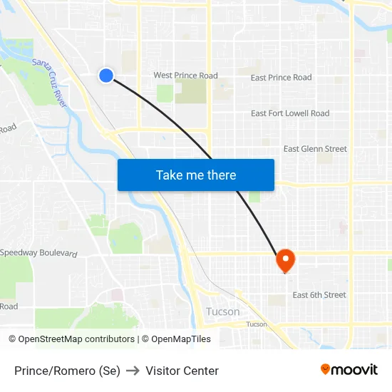Prince/Romero (Se) to Visitor Center map