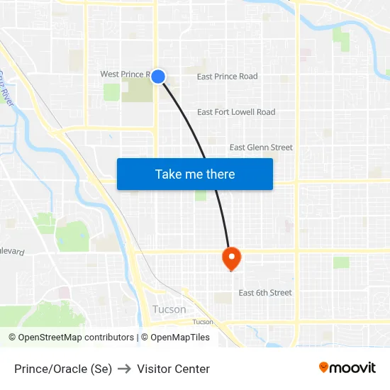 Prince/Oracle (Se) to Visitor Center map