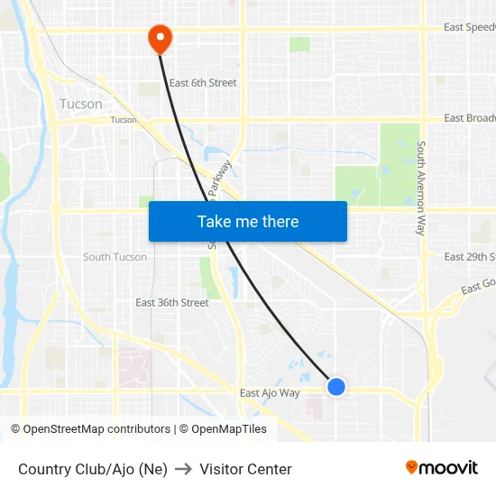 Country Club/Ajo (Ne) to Visitor Center map
