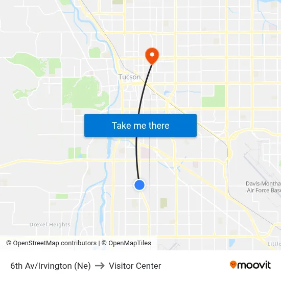 6th Av/Irvington (Ne) to Visitor Center map