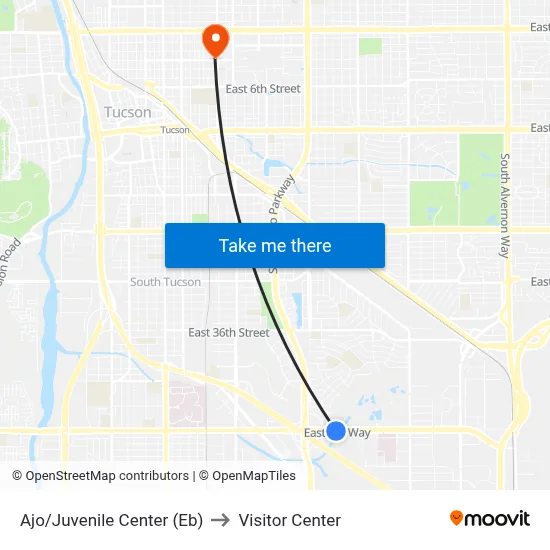 Ajo/Juvenile Center (Eb) to Visitor Center map