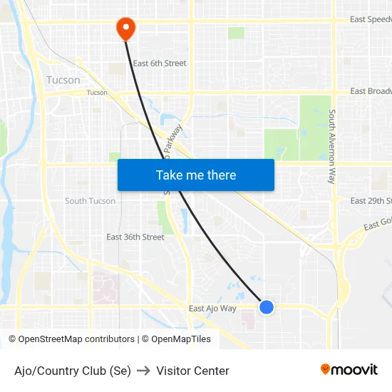 Ajo/Country Club (Se) to Visitor Center map