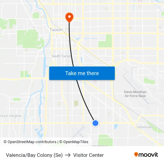 Valencia/Bay Colony (Se) to Visitor Center map