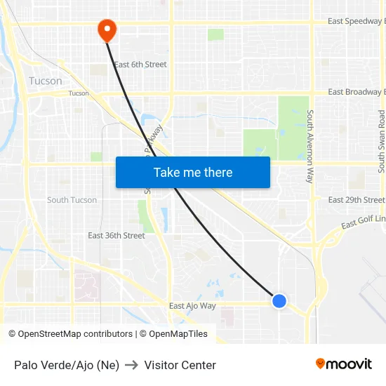 Palo Verde/Ajo (Ne) to Visitor Center map