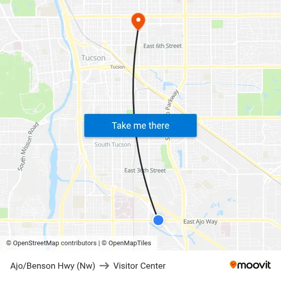 Ajo/Benson Hwy (Nw) to Visitor Center map