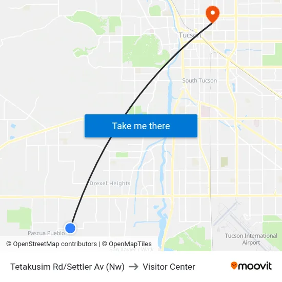Tetakusim Rd/Settler Av (Nw) to Visitor Center map