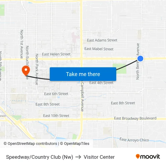 Speedway/Country Club (Nw) to Visitor Center map