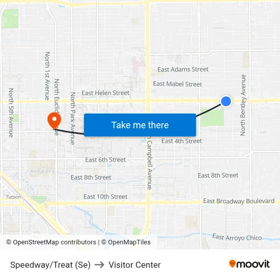 Speedway/Treat (Se) to Visitor Center map